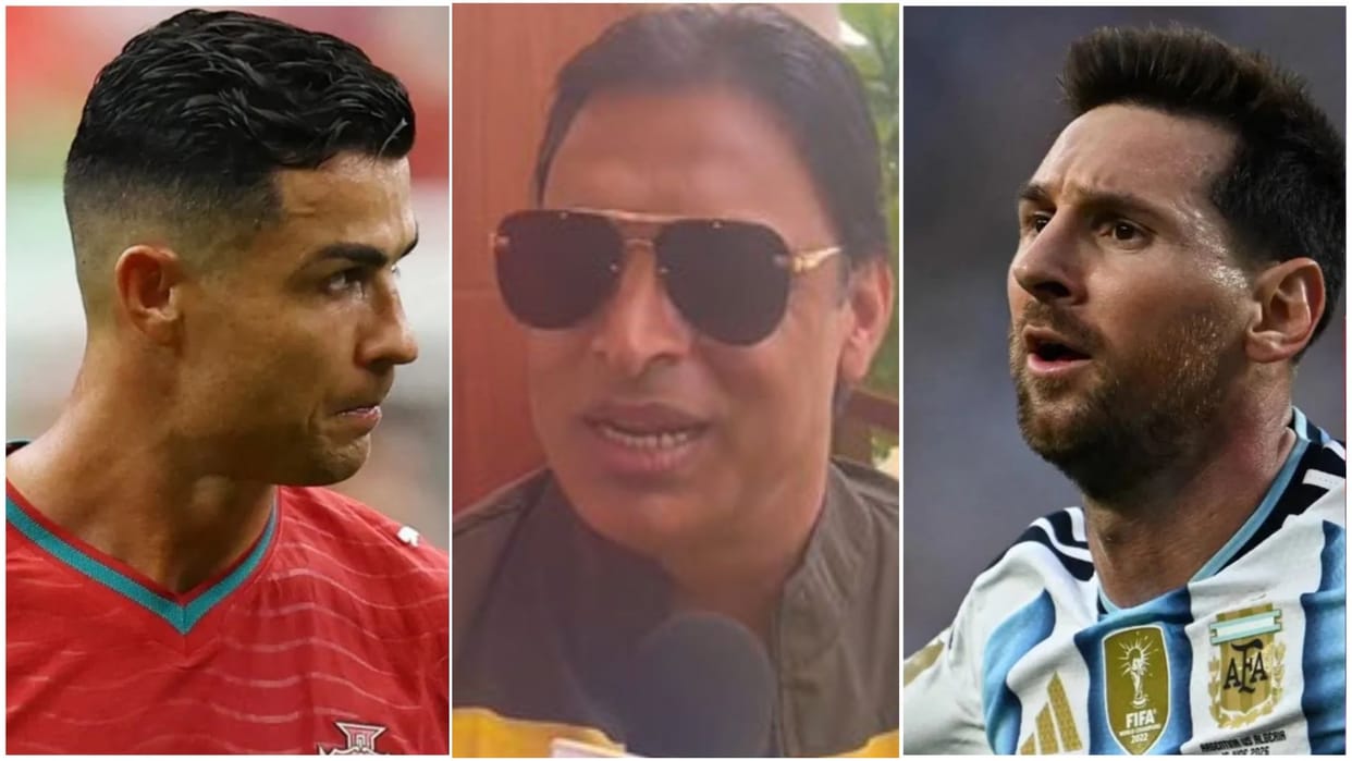 FIFA WC Video: फुटबॉल शो में मेसी-रोनाल्डो पर राय देकर क्यों ट्रोल हुए शोएब अख्तर? सोशल मीडिया पर मचा हंगामा Shoaib Akhtar Faces Trolls After Messi vs Ronaldo GOAT Verdict During FIFA World Cup Final