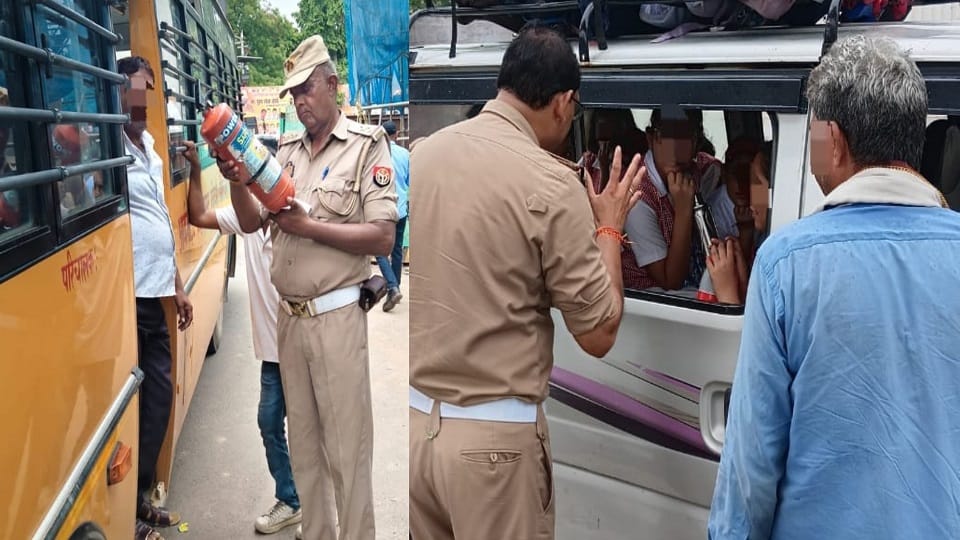 Agra Traffic Police Cracks Down: 144 School Vehicles Fined, 50 Seized