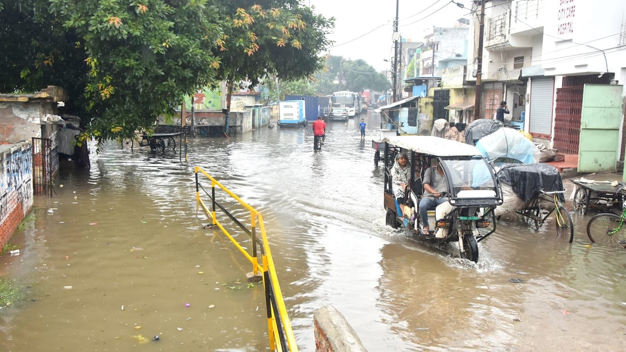 Rain exposes the reality of the drainage system water logging in several areas of the bareilly city