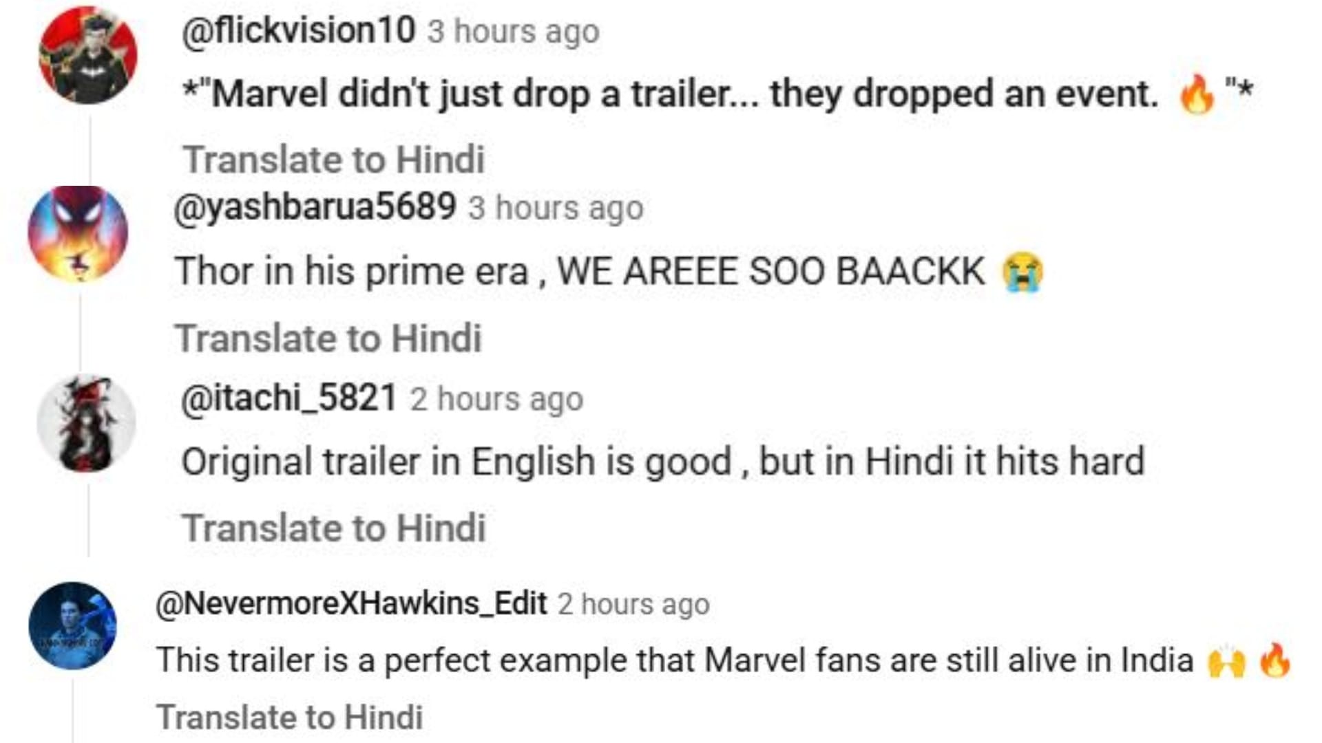 Avengers Doomsday Trailer crosses 1 million views users reacts in india praise thor and captain america