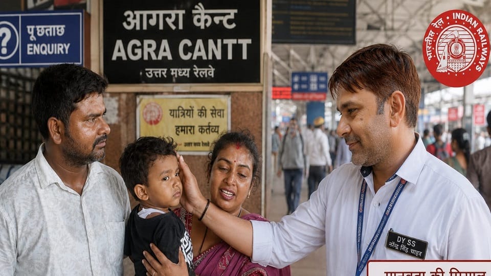 Railway Staff Reunites Lost Child With Family at Agra Cantt Station