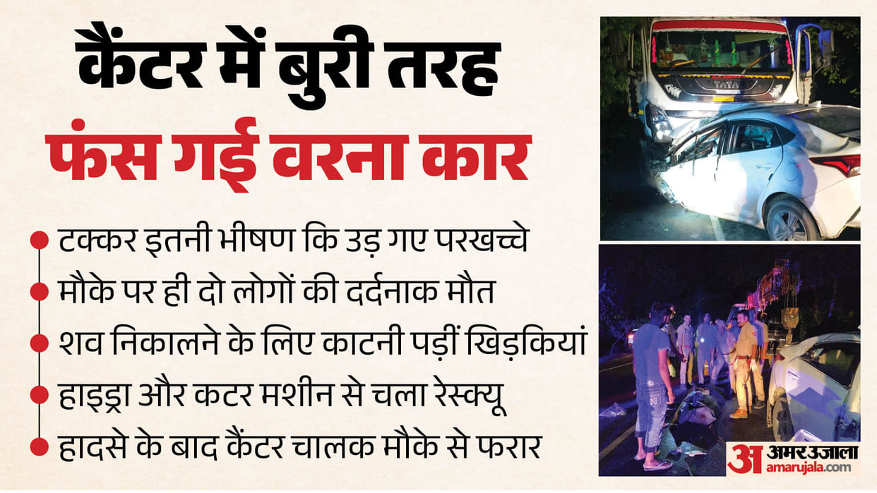 Two Killed in Horrific Canter-Car Collision on Fatehabad-Bah Road