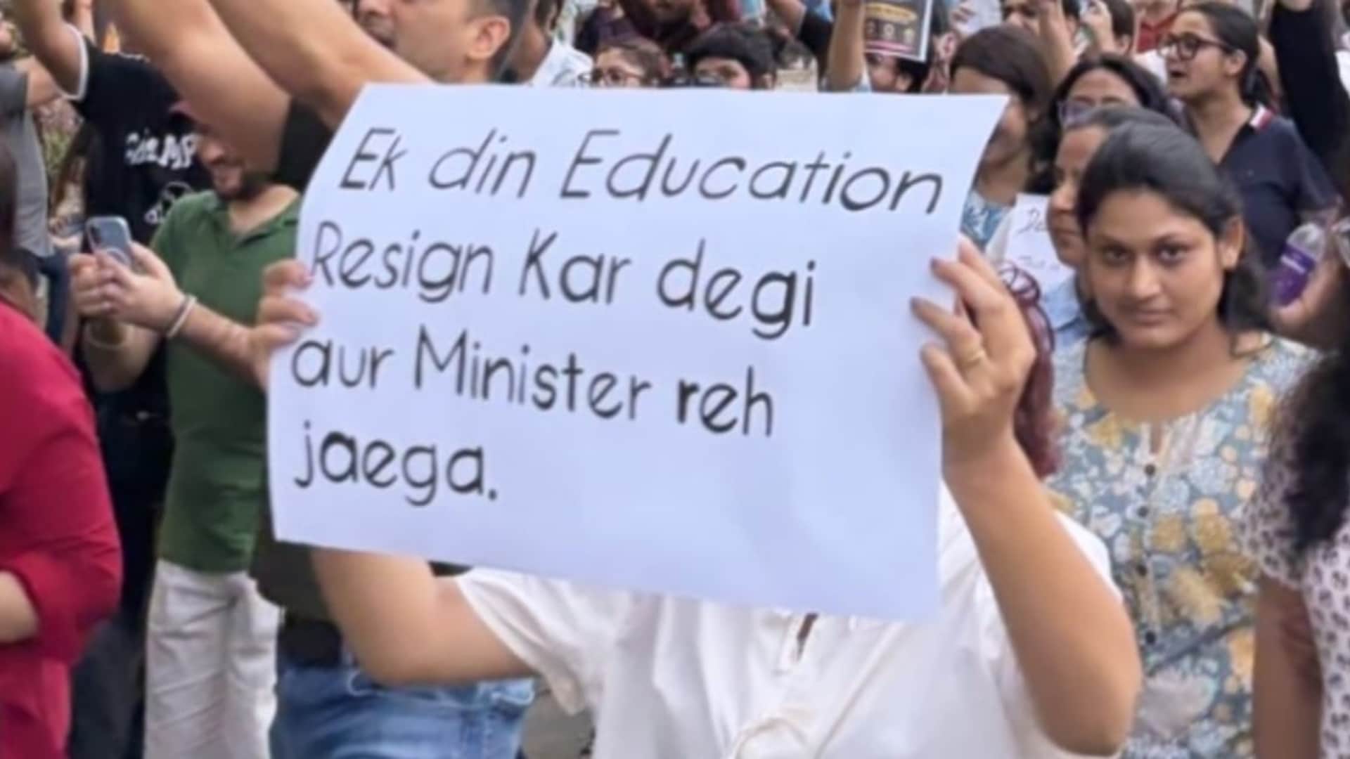 Support for CJP People took to streets in Chandigarh demanded Education Minister resignation