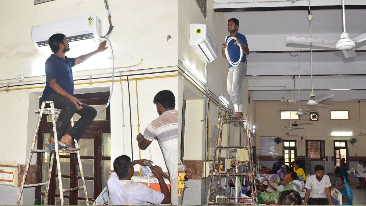 4 ACs installed in the Gorakhpur District Hospital emergency ward news in hindi