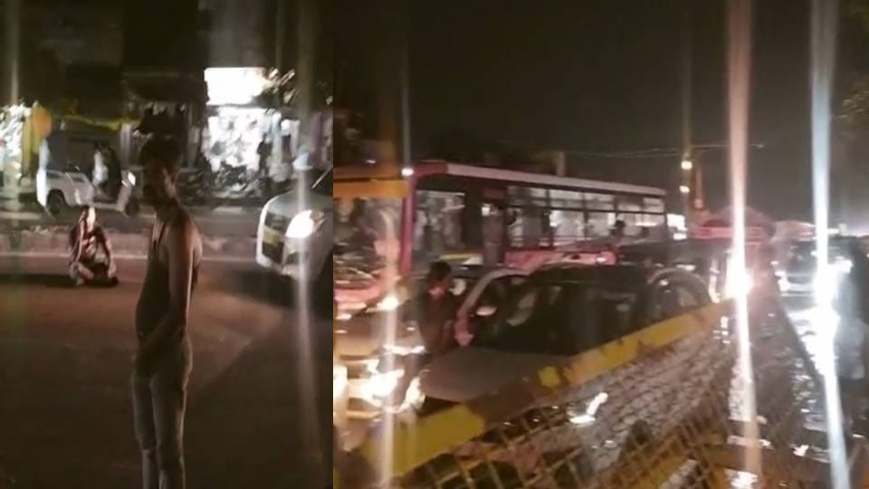 After failing to get hearing at thana in Lucknow army soldier sat in middle of highway traffic jam ensued