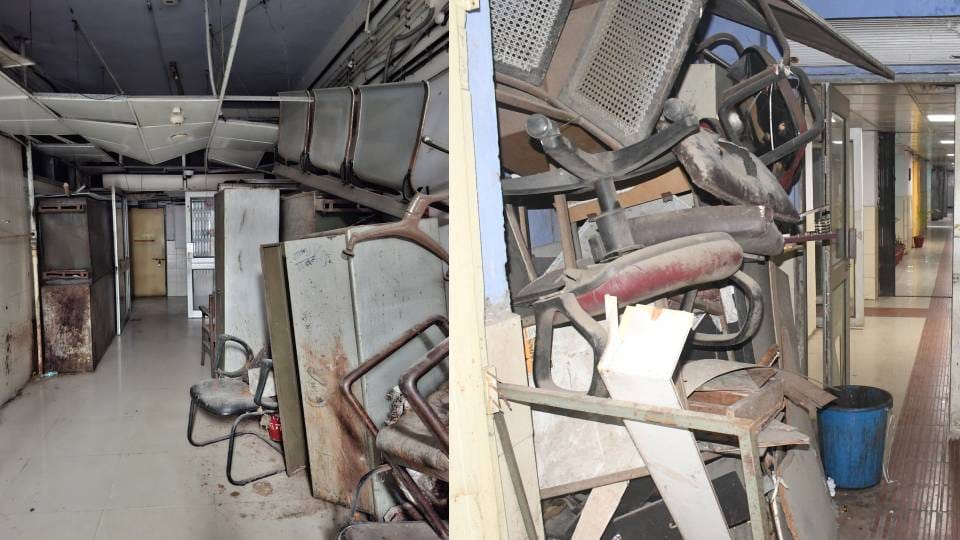 Scrap and dangling wires Jawahar and Indira Bhawan are on brink of fire disaster in Lucknow see pictures
