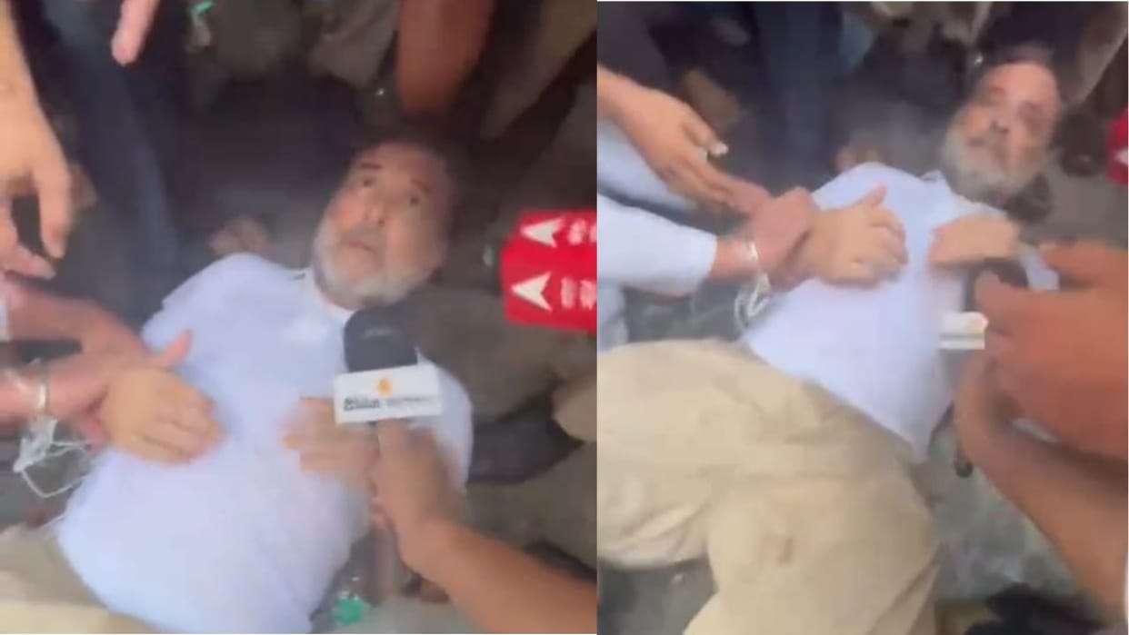 Video of Rahul Gandhi being detained goes viral lay on ground speak to media