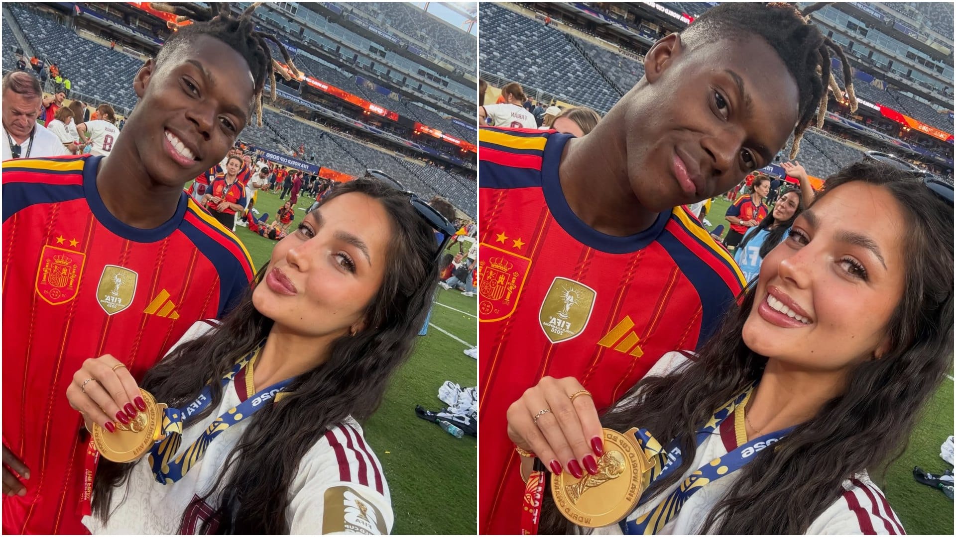 Spain Stars Nico Gavi Cubarsi Cucurella Yamal Celebrate World Cup Glory With Their Loved Ones Girlfriend Photo