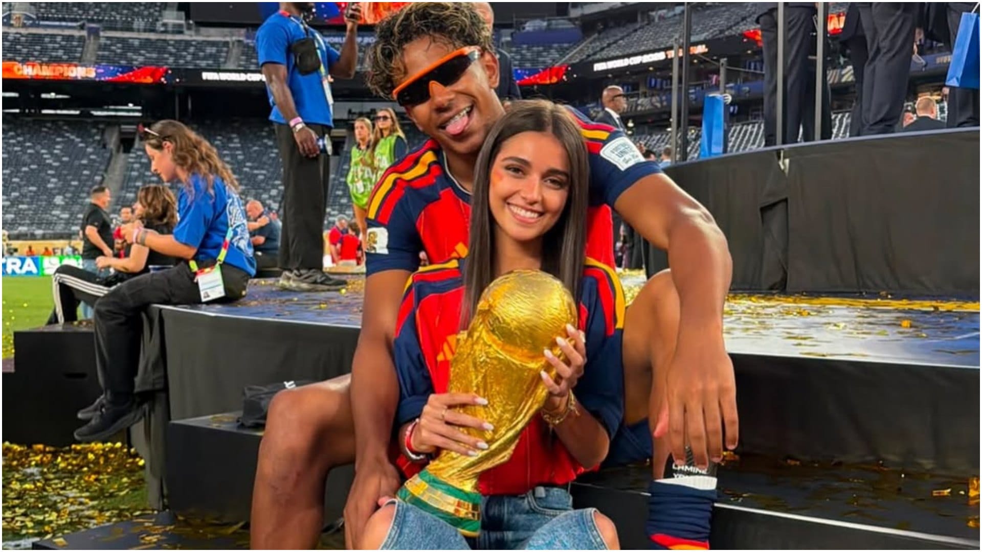 Spain Stars Nico Gavi Cubarsi Cucurella Yamal Celebrate World Cup Glory With Their Loved Ones Girlfriend Photo