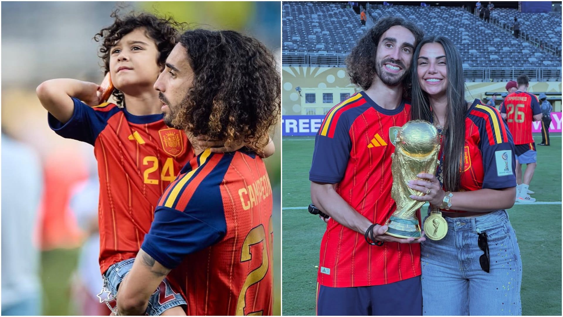 Spain Stars Nico Gavi Cubarsi Cucurella Yamal Celebrate World Cup Glory With Their Loved Ones Girlfriend Photo