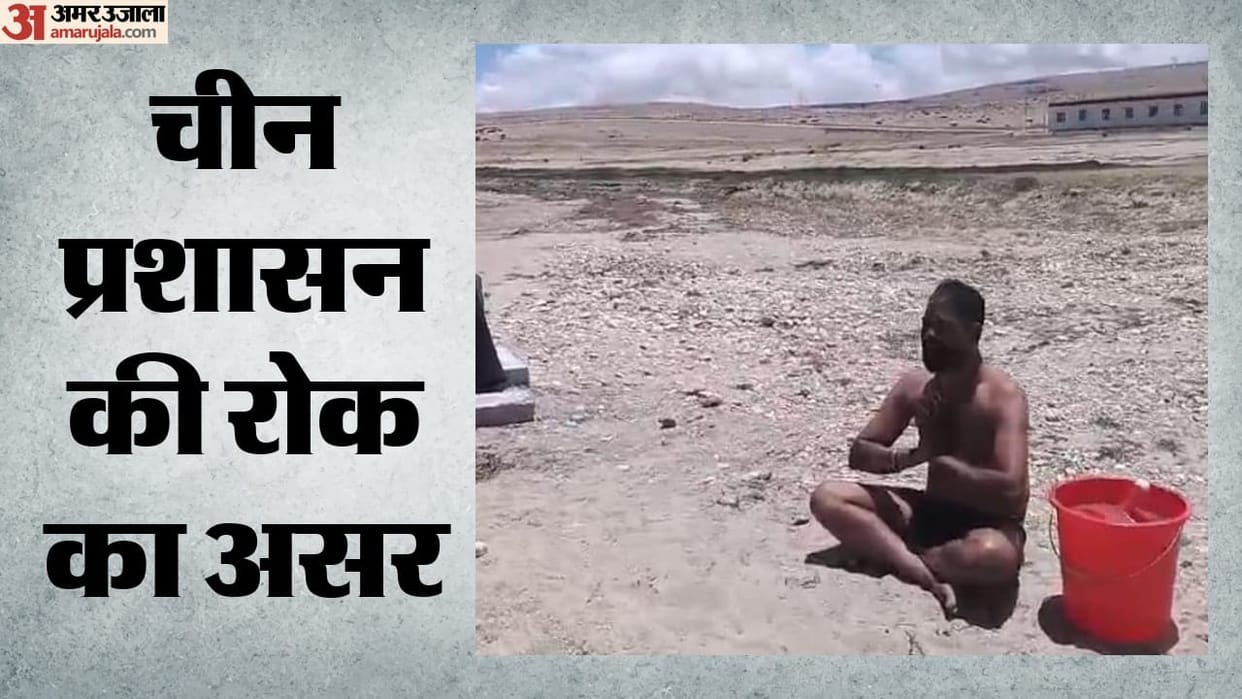 Pilgrims unable to take a holy dip in Mansarovar; bathed using water filled in buckets.