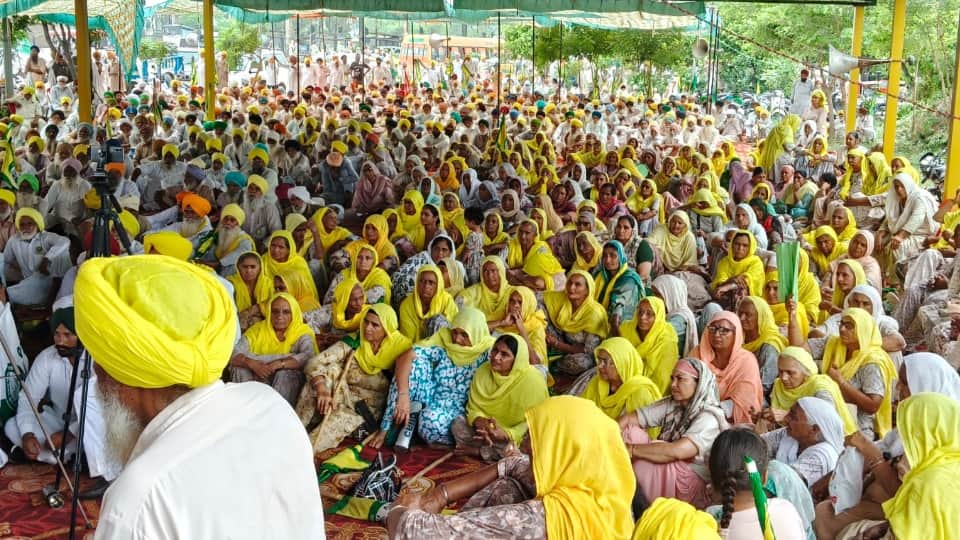 संगरूर में धरने पर बैठे किसान