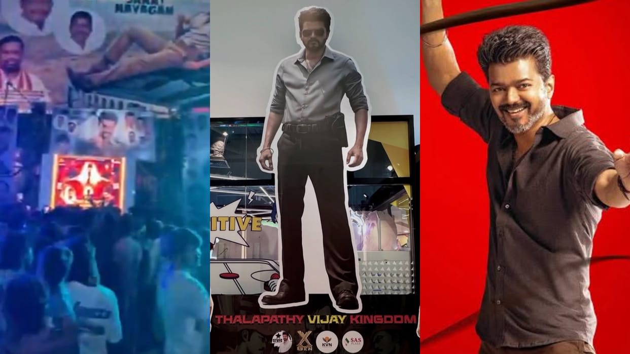 Fans Excited for Jana Nayagan Giant Vijay Cutout In Singapore To Long Ticket Queue In Chennai