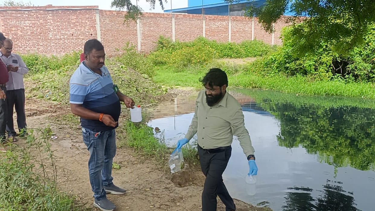 Kanpur PCB acknowledges that green colored debris found in Purvamir is hazardous samples sent for testing