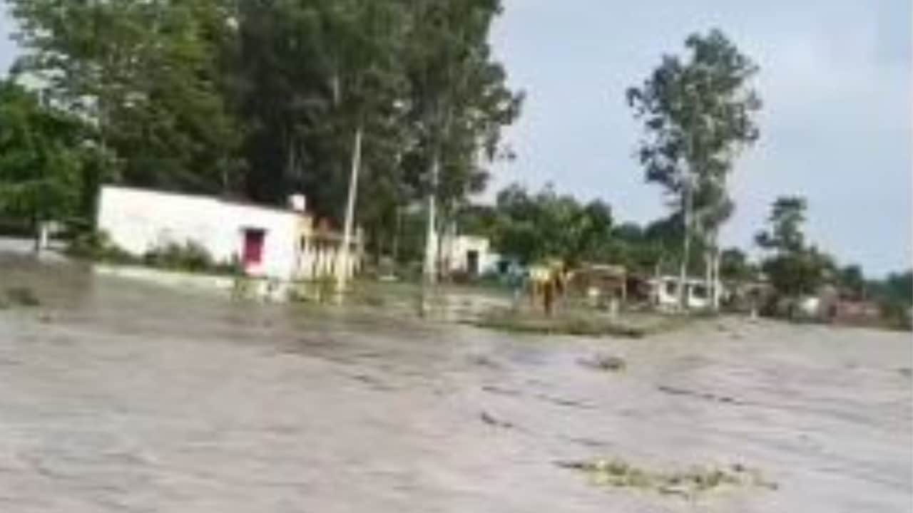a part of school has been swallowed by the river due to erosion by the Sharda River in Lakhimpur Kheri