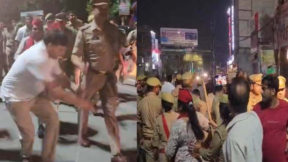 Muzaffarnagar Protest Turns Chaotic After SP Woman Leader’s Husband Beats Man With Police Baton