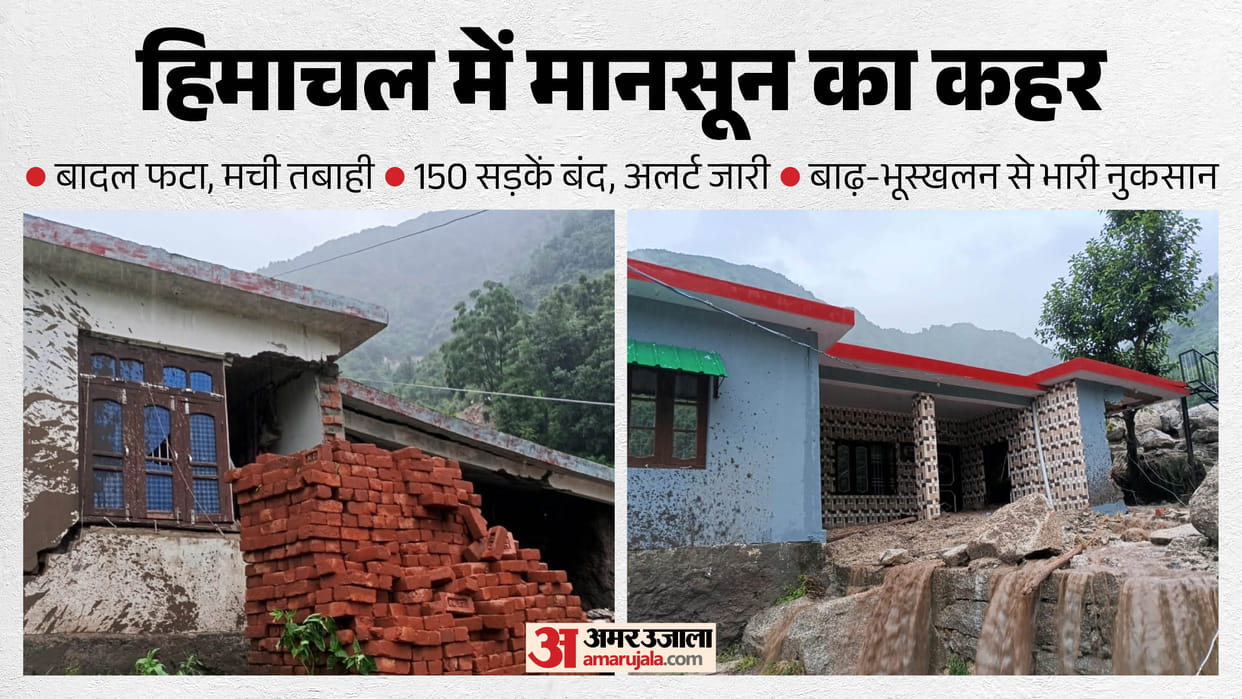 himachal cloudburst kangra kinnaur heavy rain road closure july 2026