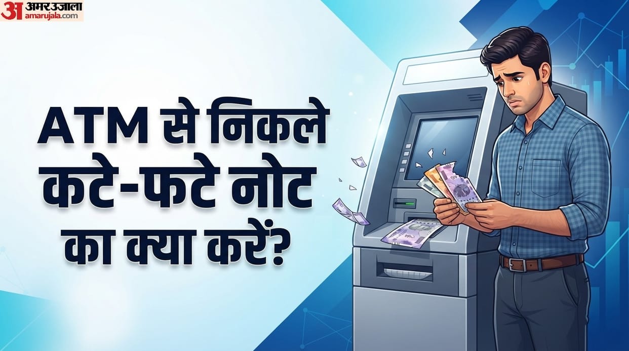 Where can I exchange a torn or damaged note received from an ATM se nikle kate fate notes kaha badlein