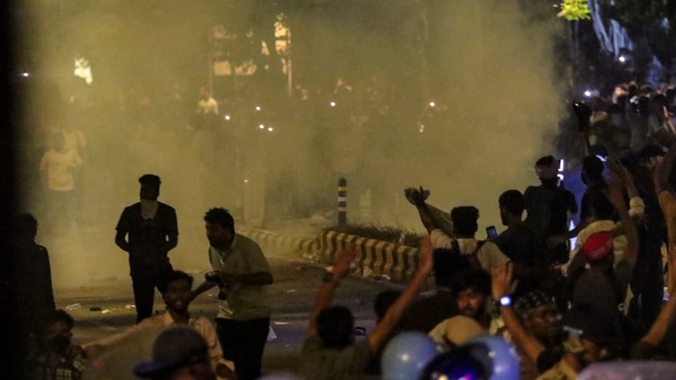 Protest turns violent ACP and constable attacked with sharp object pepper spray used stones also pelted photos