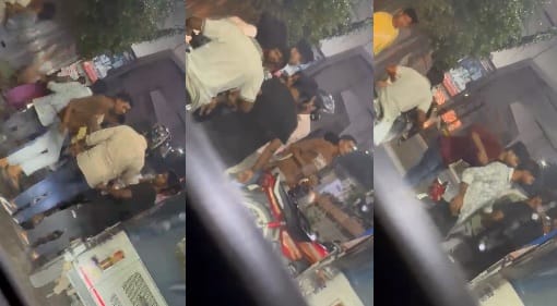 Kanpur Drunken men run amok in middle of road late at night youths brutally beat up auto rickshaw driver