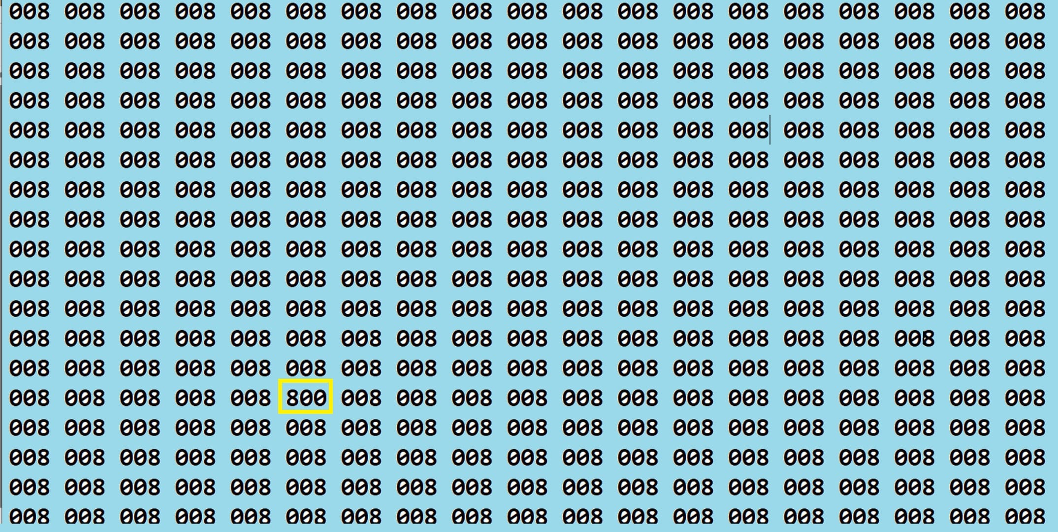 Optical illusion you have find 800 in 10 seconds brain teaser image