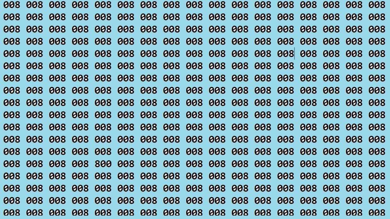 Optical illusion you have find 800 in 10 seconds brain teaser image
