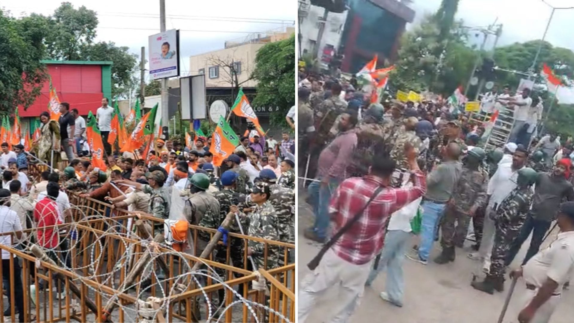 रांची में भाजपा-कांग्रेस में भिड़ंत