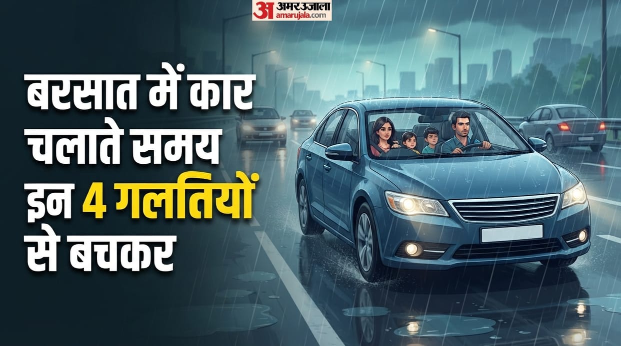 What should car drivers keep in mind while driving in the rain