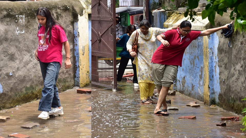 Water logging in Tikaram College Aligarh