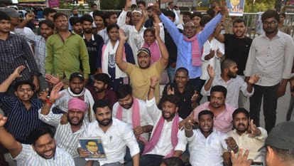 Student organizations launch a protest and hold a march of outrage against the lathi-charge on students