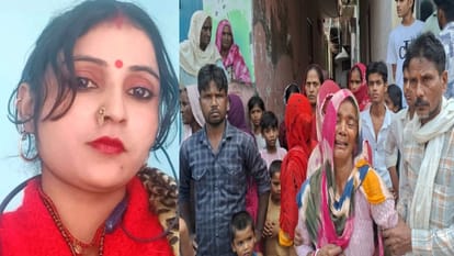 काजल की फाइल फोटो और विलाप करते परिजन।