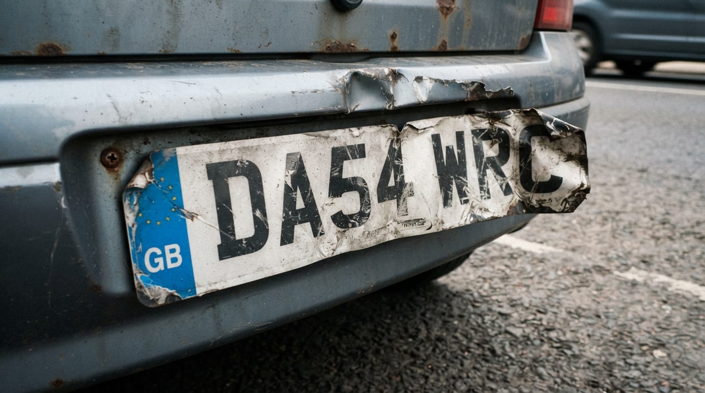 What is the fine for tampering with a vehicle number plate ko kharab karne par kitna fine lagta hai