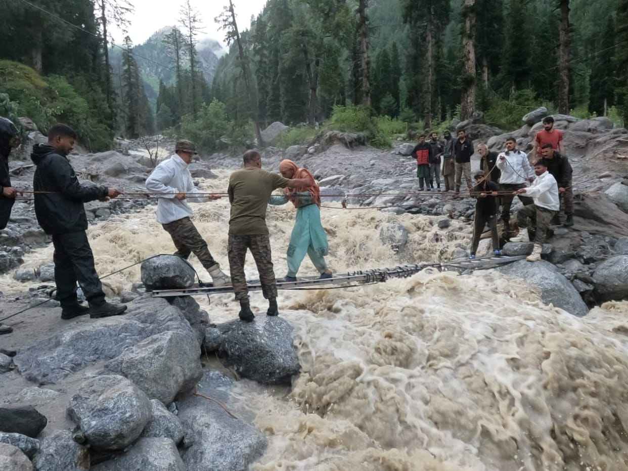 Indian Army Rescues Stranded Villagers After Cloudburst Ravages Mayan, Restores Hope Amid Crisis