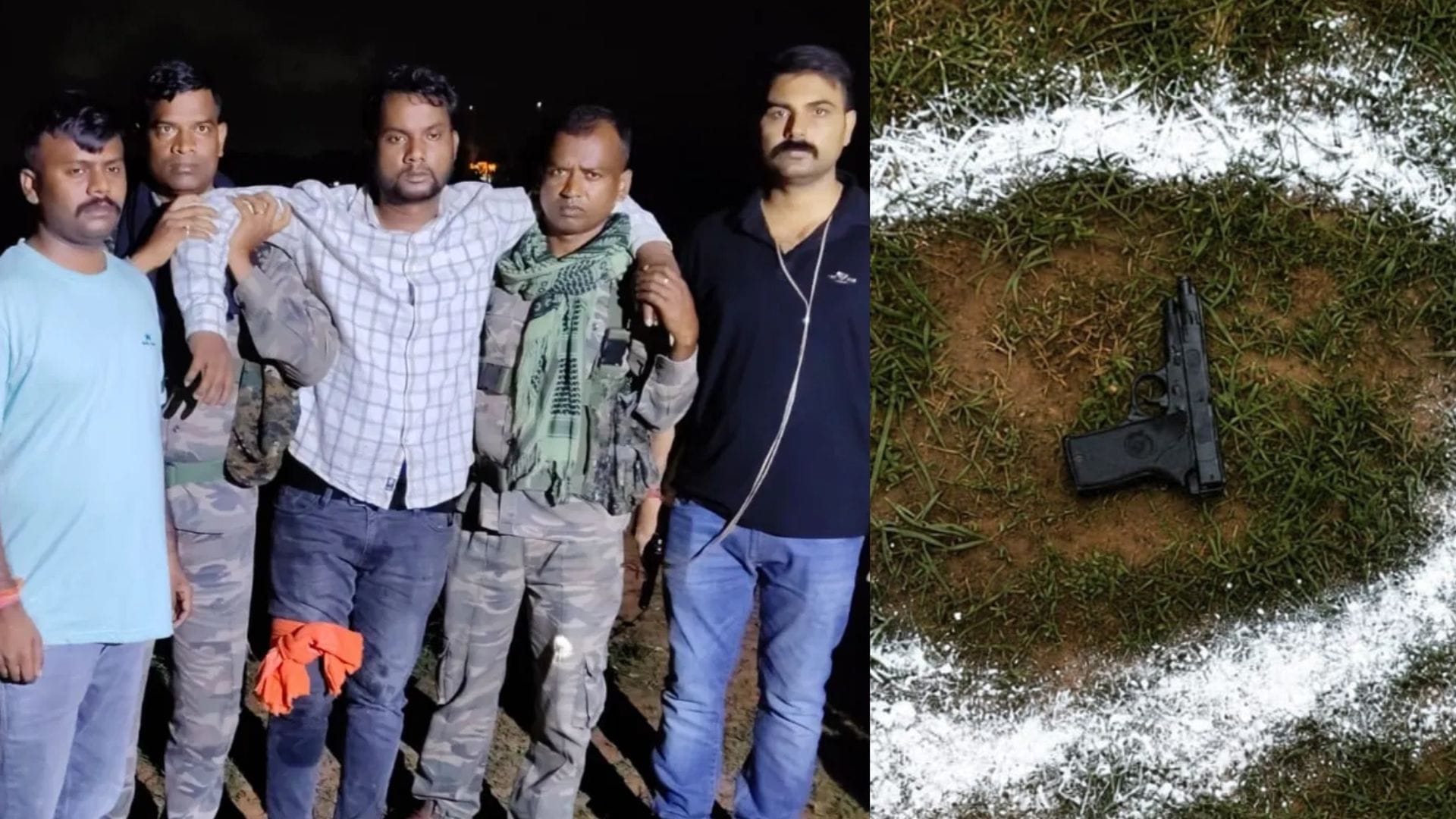 गिरफ्तार अपराधी व बरामद पिस्टल
