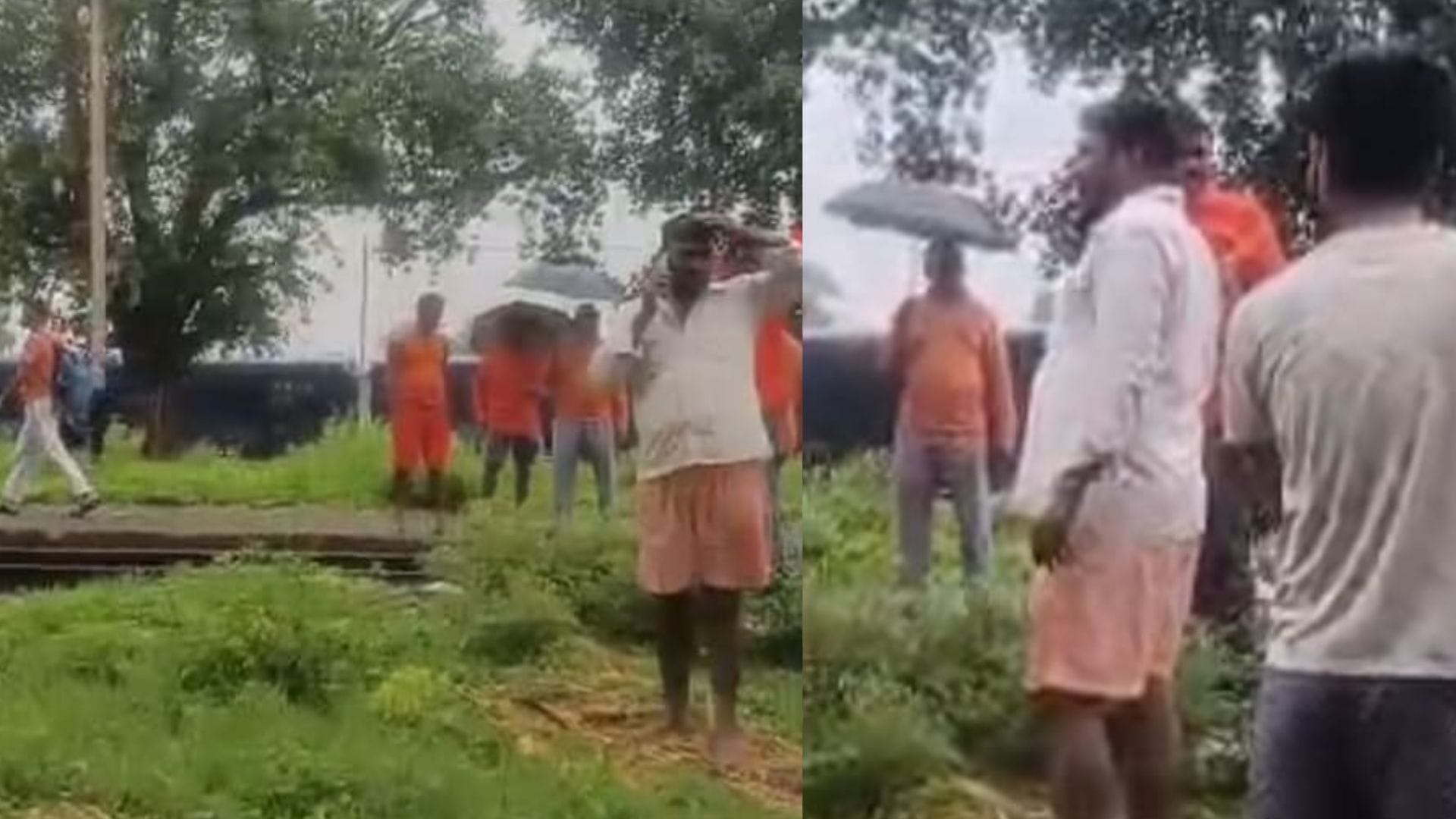 घटनास्थल पर पहुंचे रेलकर्मी
