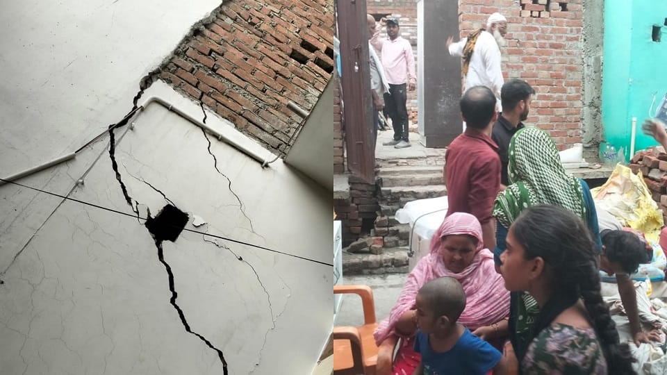 Cracks suddenly appeared in houses in Kasganj
