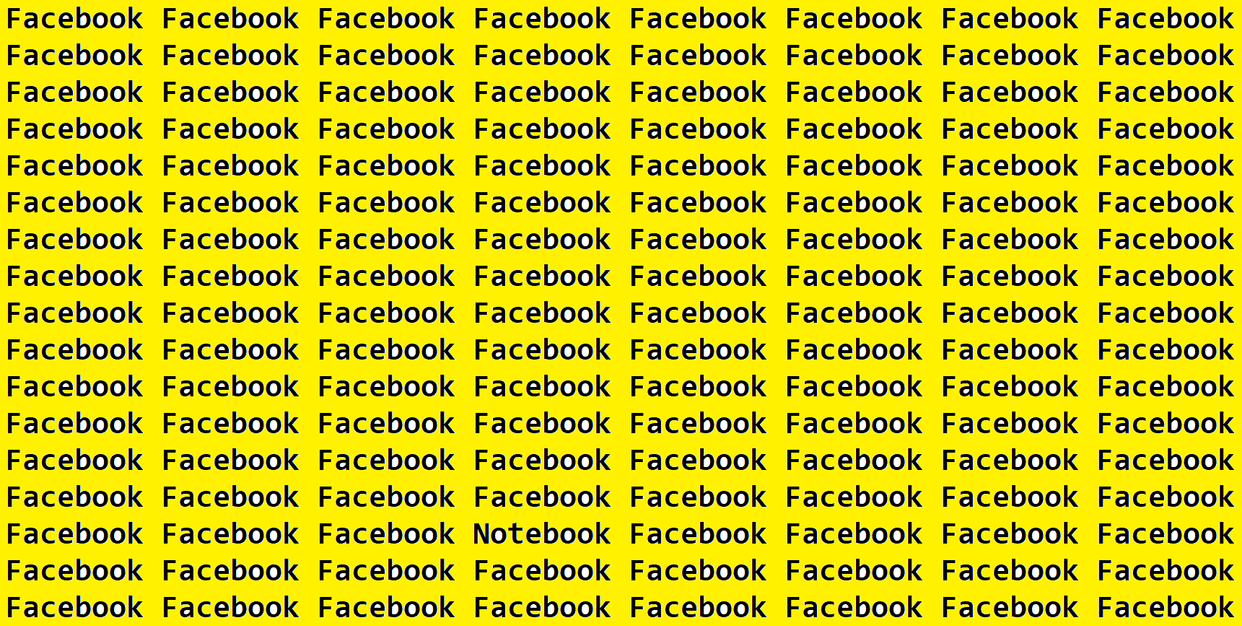 Optical illusion you have find Notebook From Facebook in 10 seconds brain teaser image