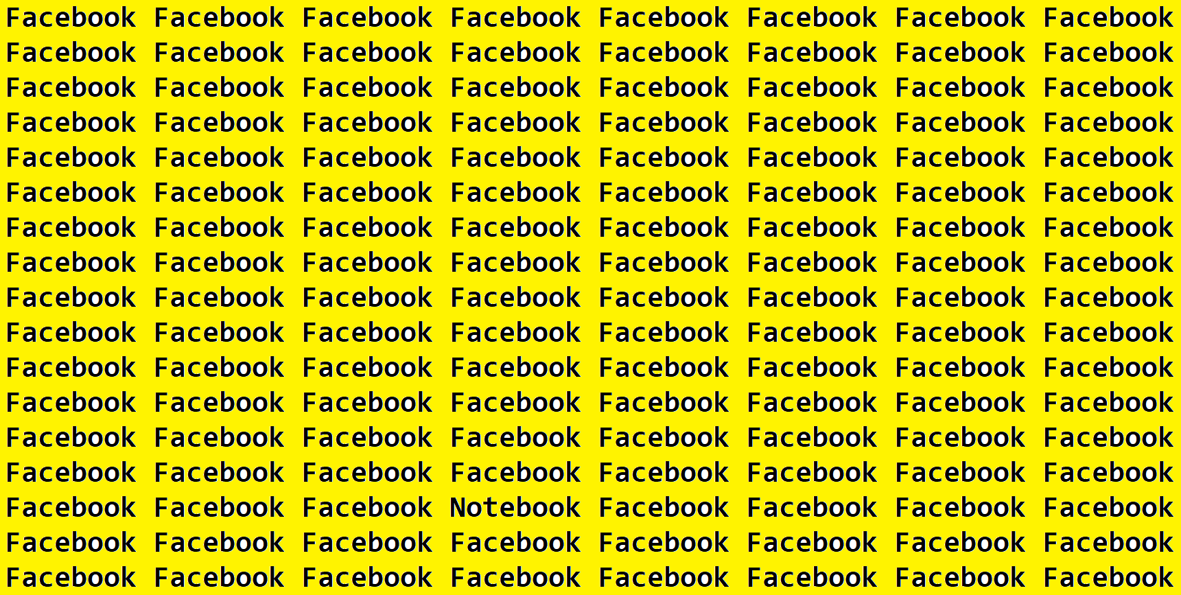 Optical illusion you have find Notebook From Facebook in 10 seconds brain teaser image