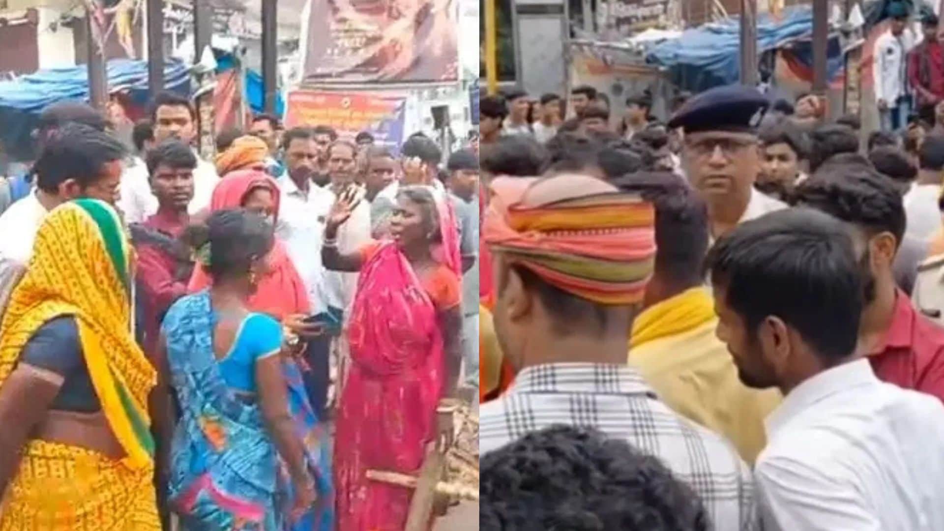 सड़क जाम करते परिजन