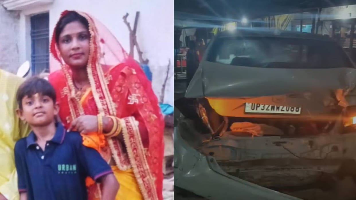 UP: In Gonda, a mother who ran to save her son from a truck was herself struck by a dumper; both died. Highway