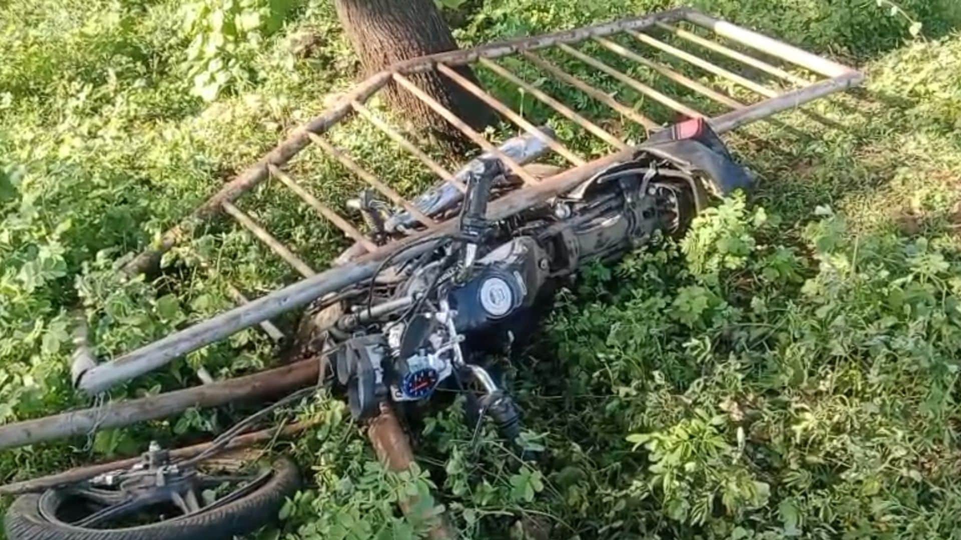 क्षतिग्रस्त बाइक