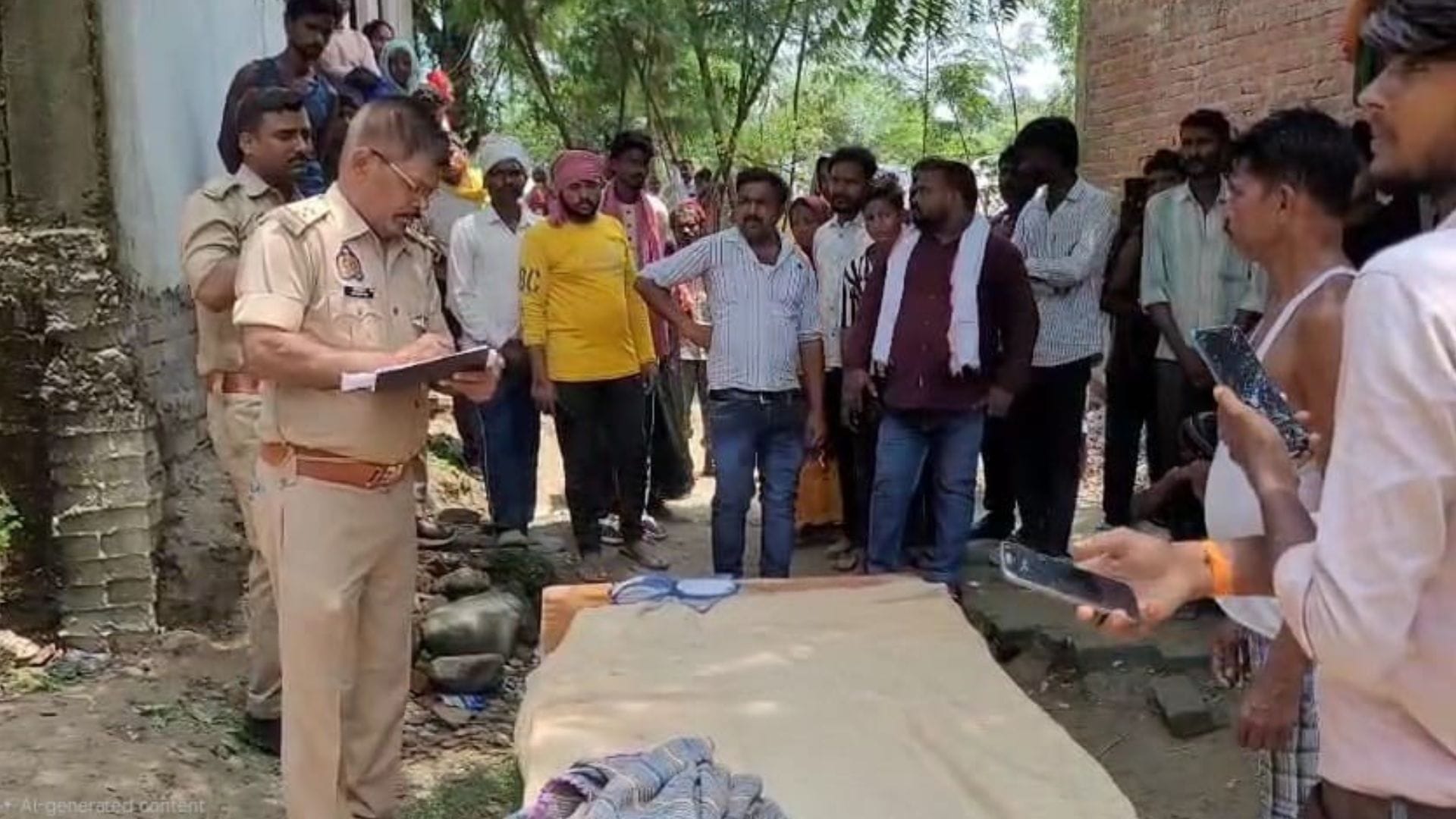 मौके पर छानबीन करती पुलिस