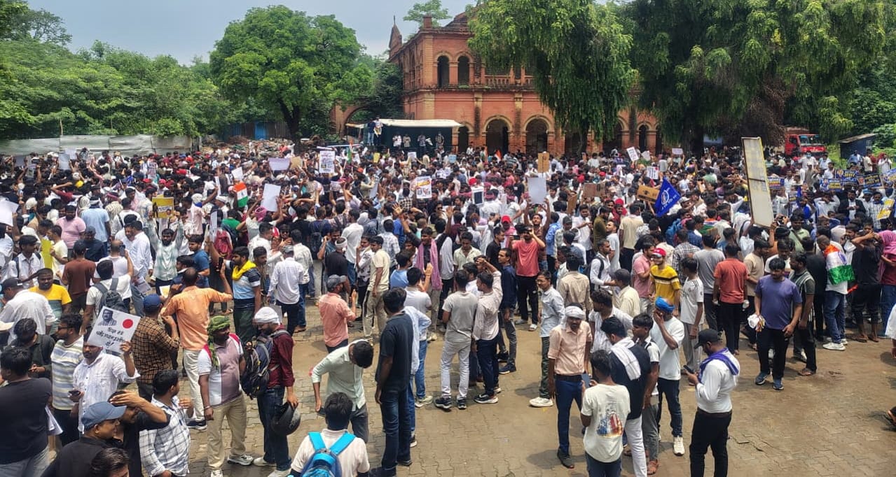 Students take to the streets over the paper leak and demand Dharmendra Pradhan resignation