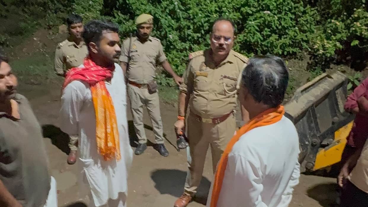 Individuals involved in cow slaughter opened fire at the police; one accused was injured in the retaliatory