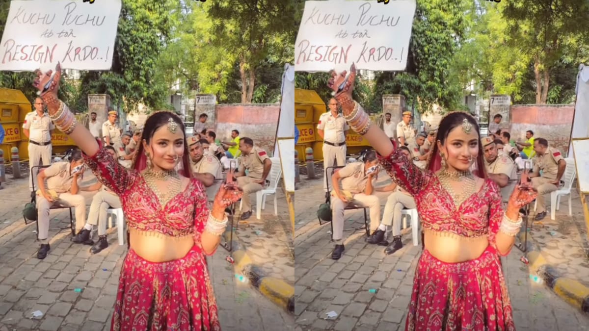 दुल्हन बन जंतर-मंतर पहुंची छात्रा, कहा-पेपर लीक होते रहे तो पढ़ाई छोड़ शादी करना होगा