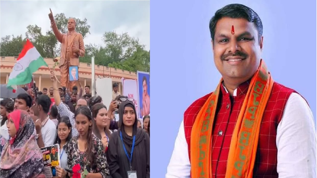 Students demand resignation of Education Minister Gajendra Yadav over Class 12 Hindi paper leak in Raipur
