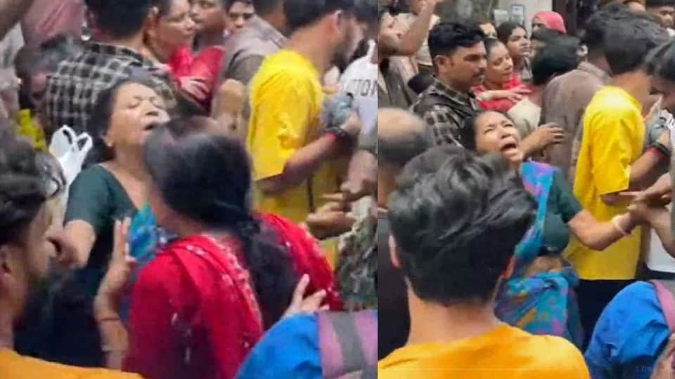 Devotees created ruckus after woman suffered an electric shock near Banke Bihari Temple at vrindavan