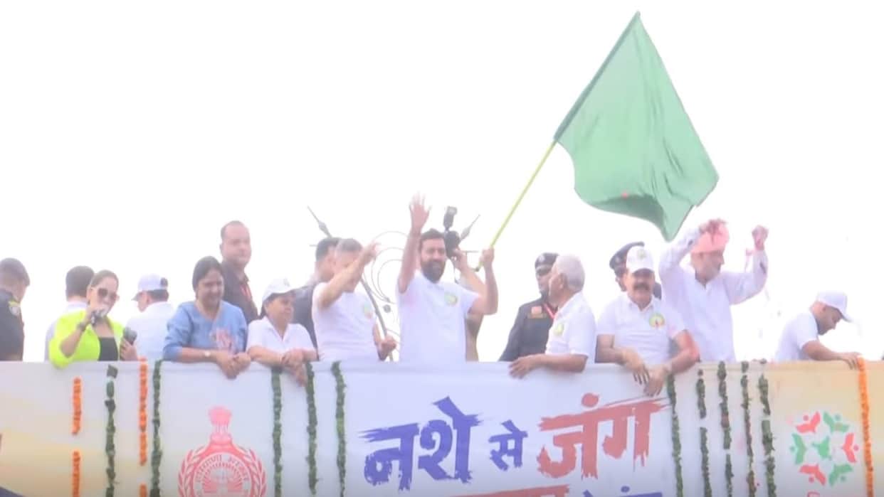 War Against Drugs Together with Yamunanagar CM Nayab Saini flags off marathon record 1.16 lakh registrations