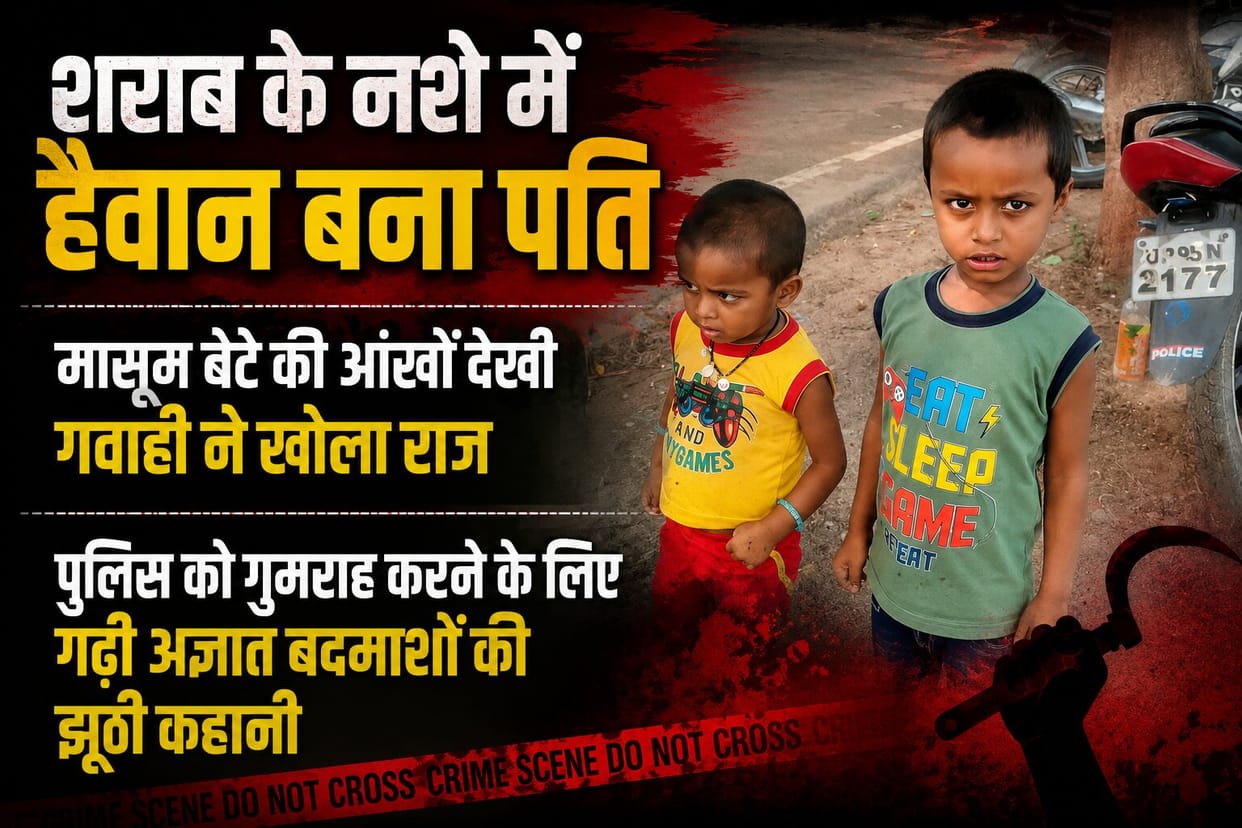Mahoba Pregnant wife murdered with sickle drunken husband truth revealed of young children
