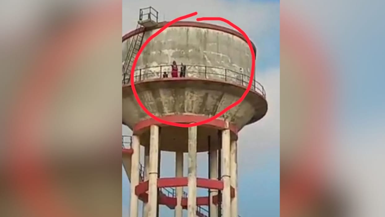 Dausa Land Fraud Protest Woman Climbs Water Tower With Children Seeking Justice Against Land Mafia